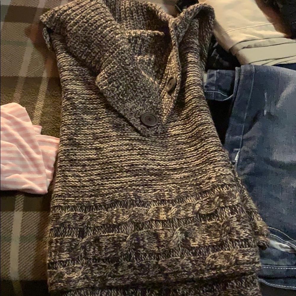 Brown and a light tan poncho